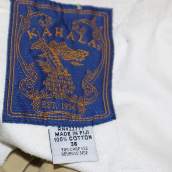 Kahala Men`s Khaki Casual Hawaiian  Shorts - Picture 8 of 8